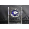 crystal desk clock with rotete blue crystal ball ,bule crystal ball with clock